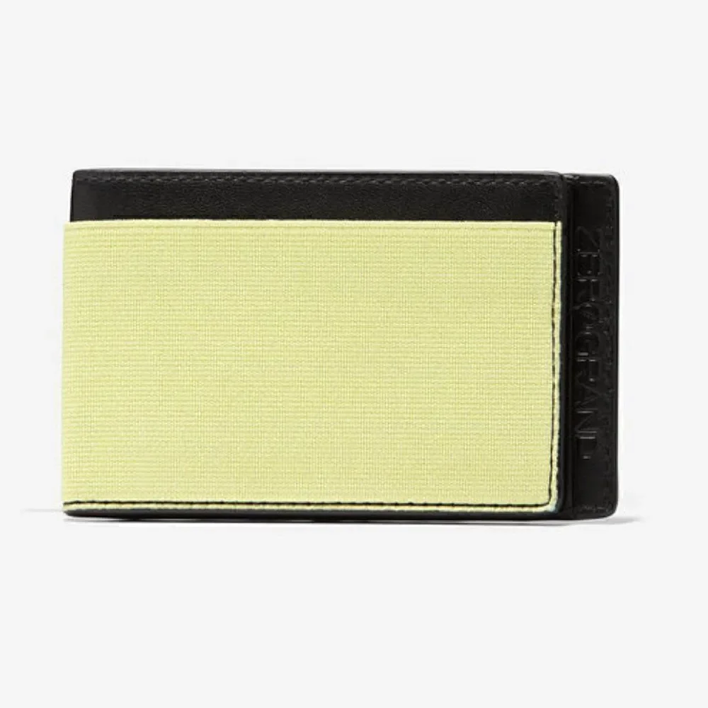 Cole Haan Black Elastic Front Pocket Leather Wallet NWT